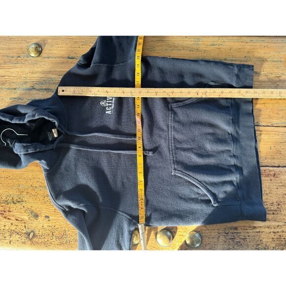 Active Men's‎ Black Hoodie size Medium long sleeve hooded solid cotton - Picture 7 of 7